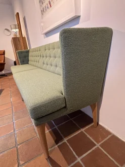 Bielefelder Werkstätten Bänke|2er Set Bank Polo BW 167 6002 Stoff Queen 1775 434 Grün Gestell Eiche Natur Geölt