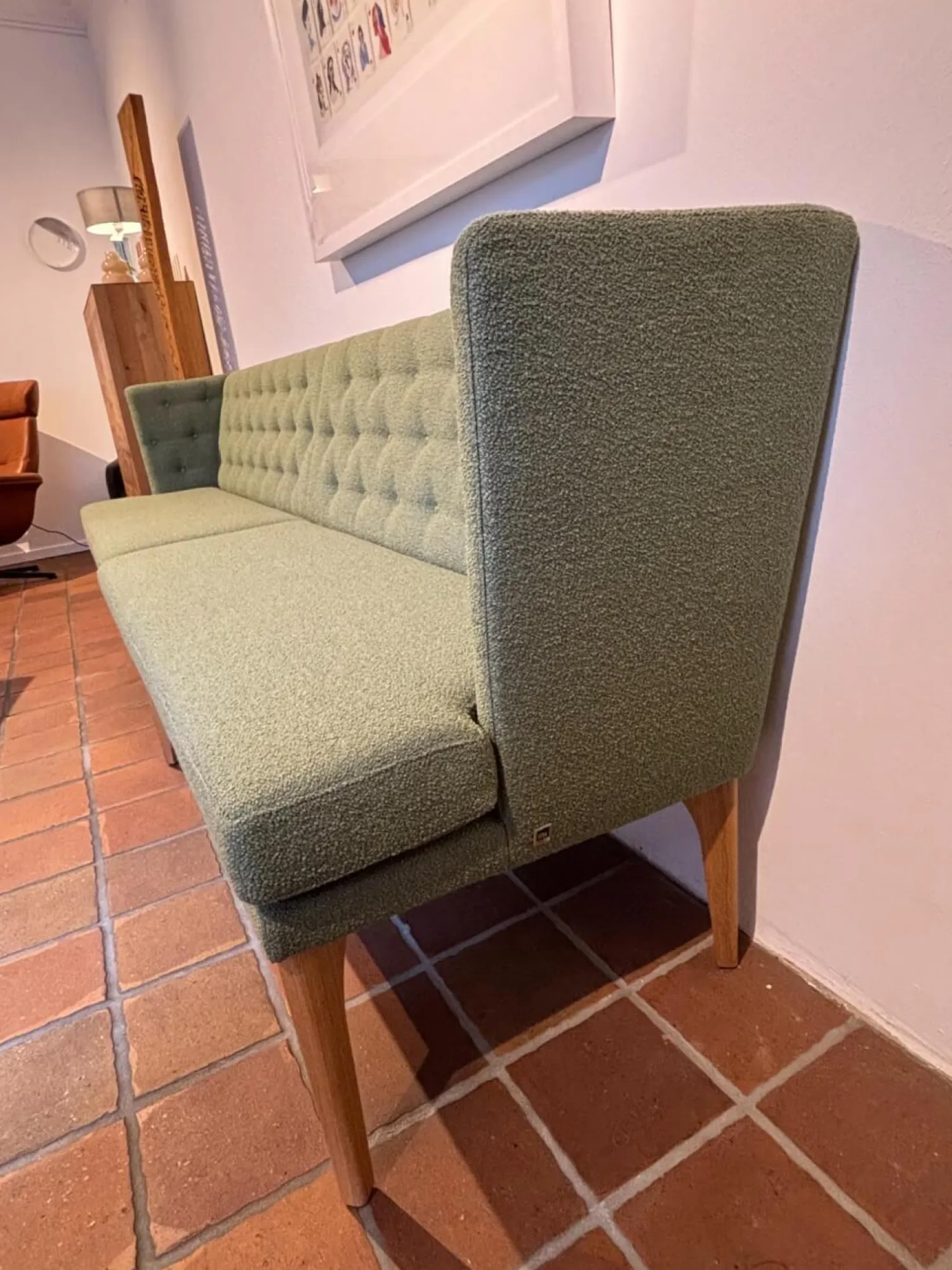 Bielefelder Werkstätten Bänke|2er Set Bank Polo BW 167 6002 Stoff Queen 1775 434 Grün Gestell Eiche Natur Geölt