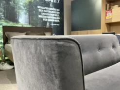 Signet Bänke|2er Set Bank Smilla Stoff Milan Anthrazit Holzfuß Schwarz