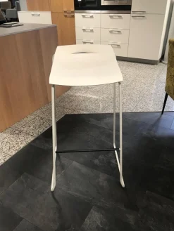 Mayer Barhocker & Barstühle|2er Set Barhocker My Purism 1159 Sitzschale 688 Weiß Mit Griffloch Kufengestell Metall Pulverbeschichtet Weiß