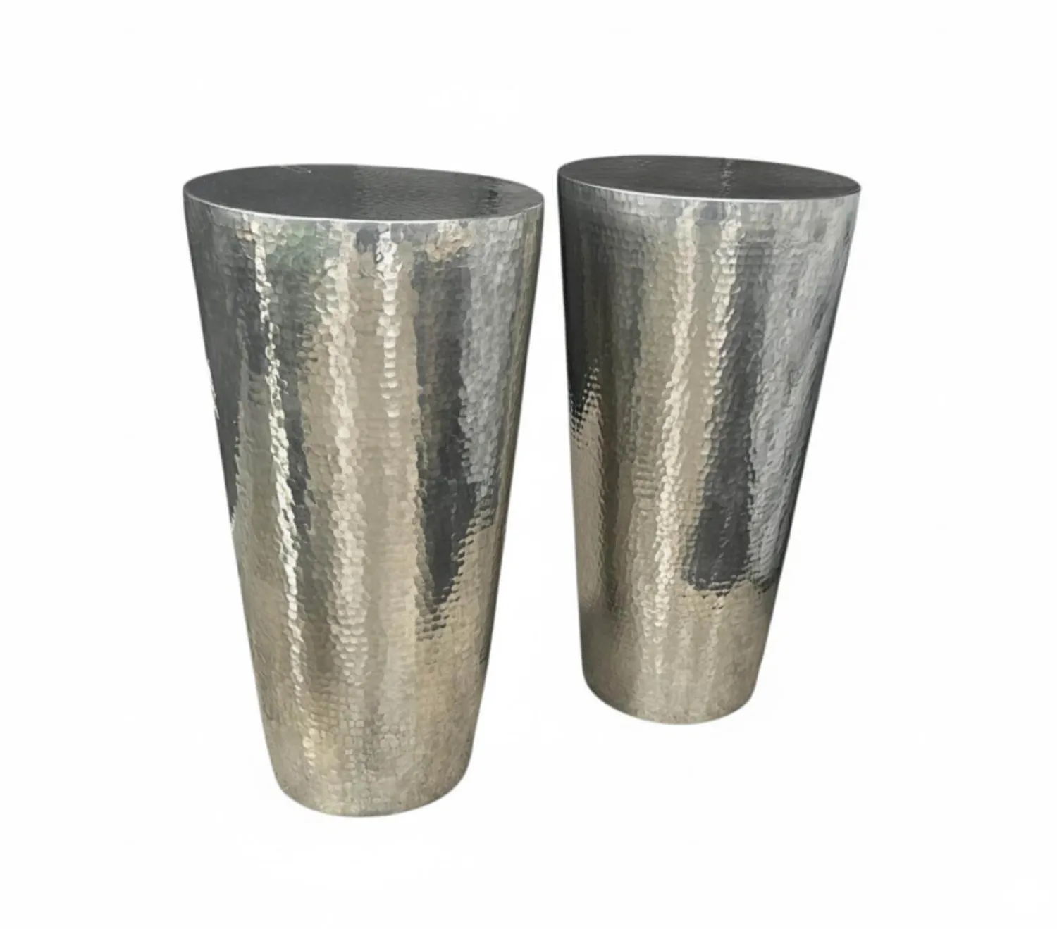 Baxter Beistelltische|2er Set Beistelltisch Cairo Messing Verzinnt Handgehämmert