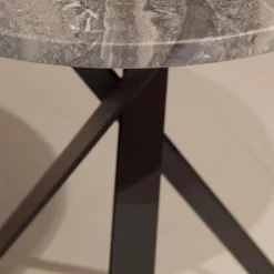 Draenert Beistelltische|2er Set Beistelltisch Platte Stein Silver Wave Und Stein Orobico Black Gestell Stahl Schwarzgrau