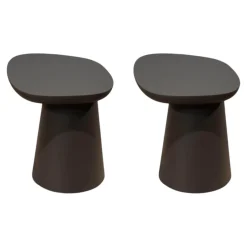 Ditre Italia Beistelltische|2er Set Beistelltisch Stone Lack Matt Anthrazit