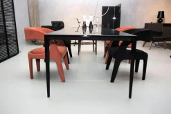 Fendi Casa Stuhlsets|4-er Set Berenice Chair 2 Stoff A073 Black 2 Stoff A045 Paprika