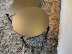 DEDON Loungemöbel|2er Set Couchtisch Izon Platte HPL Black Pepper Schwarz Gestell ALuminium Pulverbeschichtet Black Pepper Schwarz