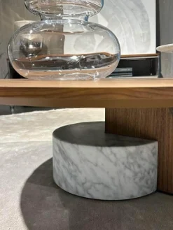 Cassina Couchtische|2er Set Couchtisch Sengu Low Table Amerikanischer Nussbaum Und Modell 9 Platte Marmor Carrara Weiß Gestell Anthrazit