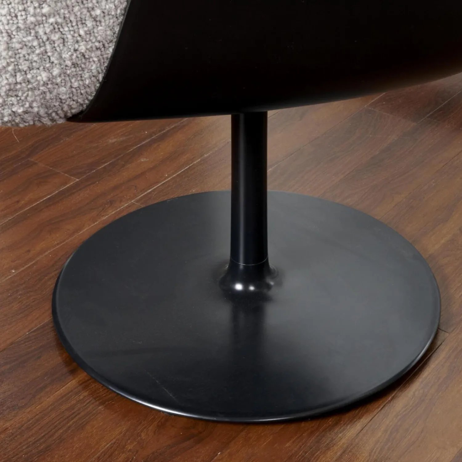 COR Stuhlsets|2-er Set Drehstuhl Alvo Stoff 14002 Hellgrau Schale Kunststoff Schwarz Tellerfuß Lack Schwarz