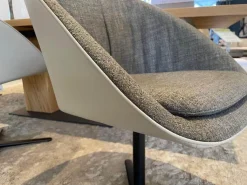 Draenert Stuhlsets|4er Set Drehstuhl Dan Innen Stoff Harris 14 Grau Außen Leder 647 Grau Kreuzfuß Schwarz