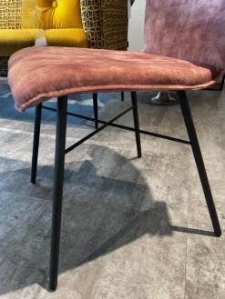 Raum.Freunde Stuhlsets|4er Set Esszimmerstuhl Yanis Stoff Adore 200 Pale Rosa Rot Gestell Anthrazit Schwarz