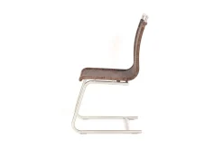 Lavida Stuhlsets|4er Set Freischwinger Jenny Mit Edelstahlgriff Coffe Creme Braun Untergestell Rundrohr Edelstahl