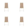 Lavida Stuhlsets|4er Set Freischwinger Jenny Vollgeflecht Macchiato Hellbraun Beige Untergestell Rundrohr Edelstahl