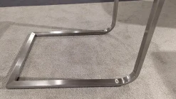 Gwinner Stuhlsets|4er Set Freischwinger Lena Stoff Florida 122 Schwarz Rücken Balkeneiche Natur Gestell Metall Edelstahloptik