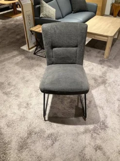 Natura Stuhlsets|6er Set Gainesville Stoff Silent Hunter 361 Anthrazit Gestell Metall Schwarz Pulverbeschichtet