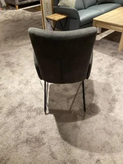 Natura Stuhlsets|6er Set Gainesville Stoff Silent Hunter 361 Anthrazit Gestell Metall Schwarz Pulverbeschichtet