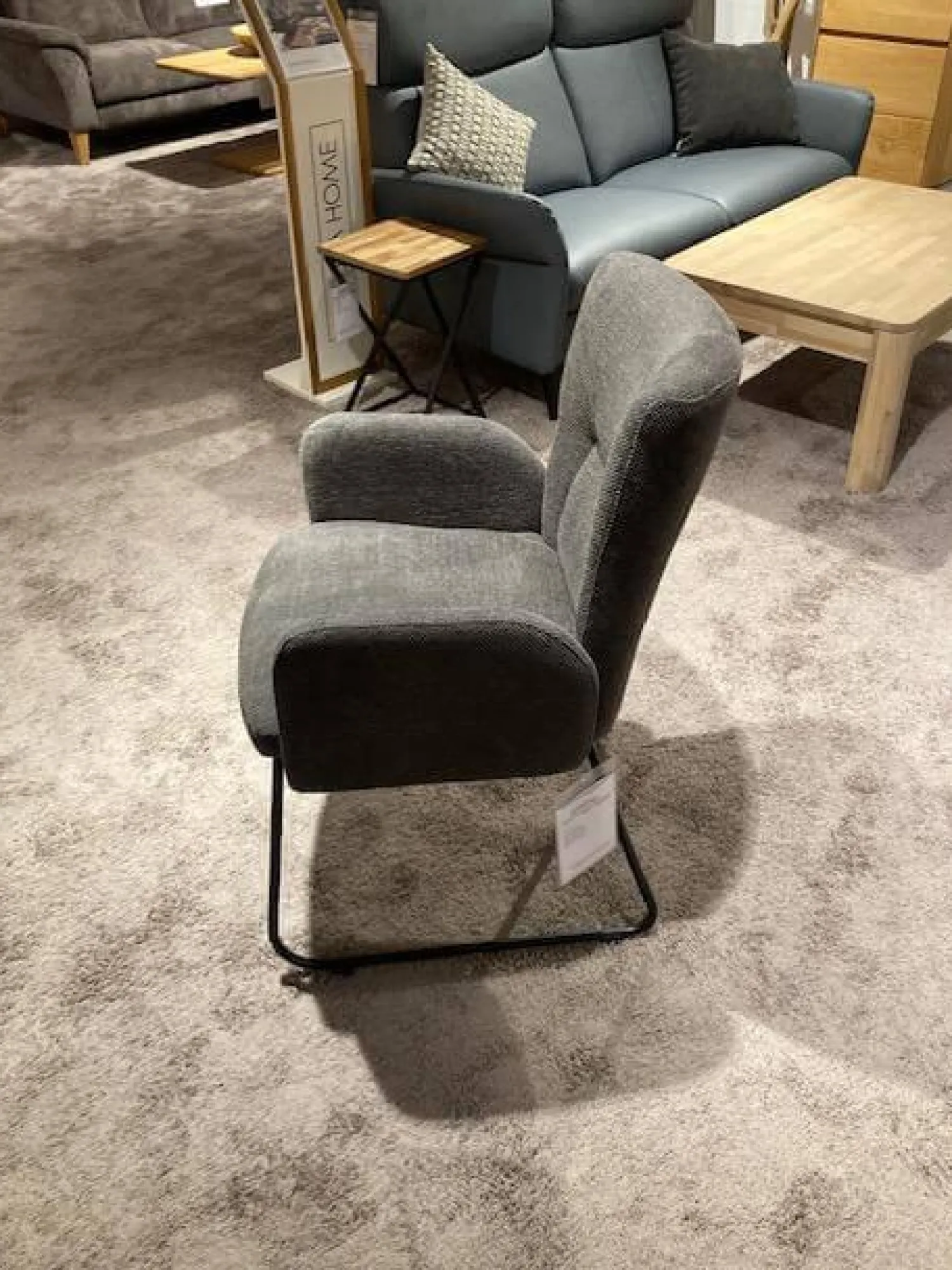 Natura Stuhlsets|6er Set Gainesville Stoff Silent Hunter 361 Anthrazit Gestell Metall Schwarz Pulverbeschichtet