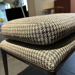 B&B Italia Hocker & Sitzsäcke|2-er Set Hocker Mirto Stoff Scozia 2489151 Grau Füße Schwarzchrom Lackiert