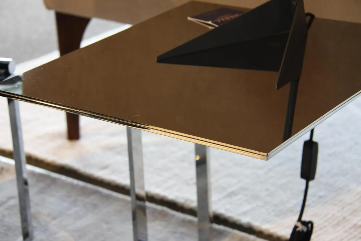 B&B Italia Loungesessel|2-er Set Loungesessel Mart Leder Schwarz Matt und Beistelltisch Simplice