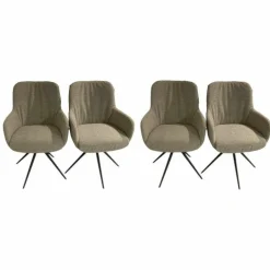 Bert Plantagie Stuhlsets|4er Set Mis Stativ Textilgewebe Alpine Natural Grau Stativgestell Metall Anthrazit Sitz Mit Drehfunktion