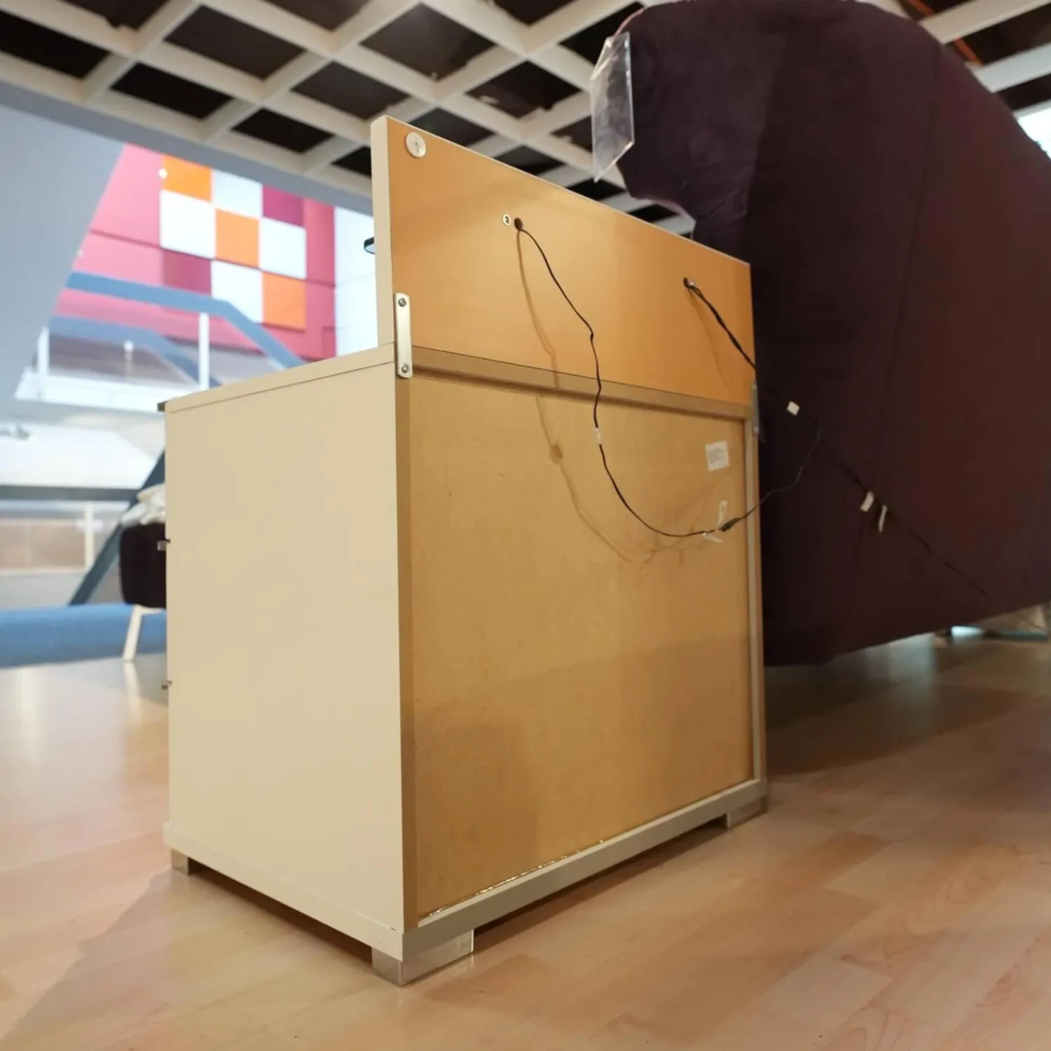 Wiemann Nachttische|2er Set Nachtschrank Shanghai 2 665 062 Korpus Weiß Front Glas Kieselgrau Mit LED Touchbeschlag