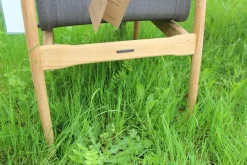 Gloster Gartenstühle|6er Set Outdoor Stuhl Sway Bespannung Java Sepia Natural Grau Rahmen Teakholz Mit Pulverbeschichtetem Aluminium Und Edelstahl Ohne Tisch