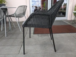 Cane Line Gartenstühle|4er Set Outdoor-Sessel Breeze Cane -Line Faser Natte Grau Aluminium