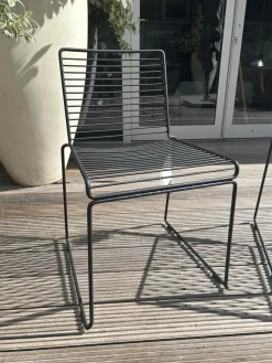 Hay Gartenstühle|2er Set Outdoorstuhl Hee Dining Metall Schwarz