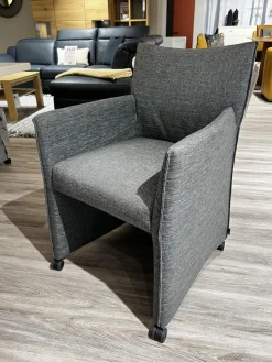 Mobitec Stuhlsets|6er Set Sessel MR Picara 317 Stoff Yves Silver 12 Grau Und Stoff Mango Grey Grau 18746 Füße Rollen Schwarz