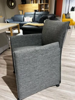 Mobitec Stuhlsets|6er Set Sessel MR Picara 317 Stoff Yves Silver 12 Grau Und Stoff Mango Grey Grau 18746 Füße Rollen Schwarz