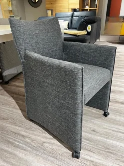 Mobitec Stuhlsets|6er Set Sessel MR Picara 317 Stoff Yves Silver 12 Grau Und Stoff Mango Grey Grau 18746 Füße Rollen Schwarz