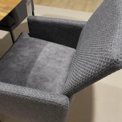 Wöstmann Stuhlsets|6er Set Sina 3 Bezug Stoff Forza Dark Grey 12305 Grau Metallgestell Schwarz Strukturgepulvert