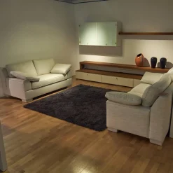 Bielefelder Werkstätten Polstergruppen|2er Set Sofa Bella Vista Stoff Perl 1597-171 Füße Passend Lackiert