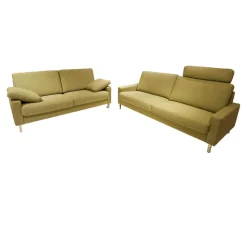 Erpo Polstergruppen|2er Set Sofa Classics 500 Bezug Stoff 2036.59 Monza Kufen Hochglanz Inklusive Kopfstütze Eckig Verstellbar