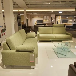 Erpo Polstergruppen|2er Set Sofa Classics 500 Bezug Stoff 2036.59 Monza Kufen Hochglanz Inklusive Kopfstütze Eckig Verstellbar