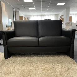 Puhlmann 2-Sitzer-Sofas|2er Set Sofa Gomera 404 Bezug Leder Savanna Schwarz