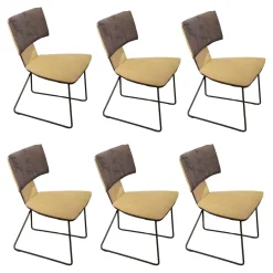 Hartmann Stuhlsets|6er Set Stühle Ella Kilva Außen Microfaser 52M Anthrazit Innen Flachgewebe 50F Beige Gestell Metall Schwarz Ohne Tisch