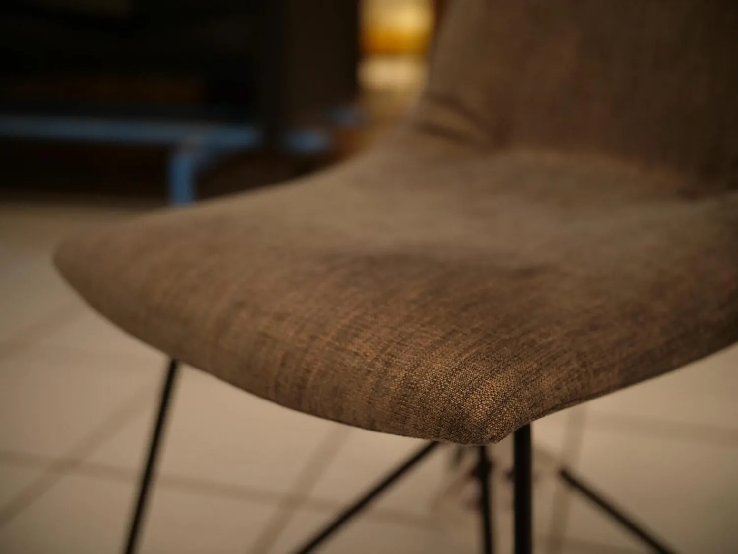 Team 7 Stuhlsets|3er Set Stühle Lui Stoff Maple MA862 Grau Meliert Gestell Metall Schwarz Ohne Armlehne