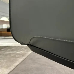 Walter Knoll Stuhlsets|2er Set Stühle Sheru Leder Congress 1441 Basalt Grau Außen Schwarz Gestell Matt Schwarz Pulverbeschichtet