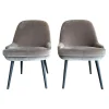 Walter Knoll Stuhlsets|2er Set Stuhl 1375 Stoff Harald 2 Mineral 242 Grau Füße Eiche Geflammt Geölt Mit Kunststoffgleitern