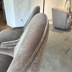 Walter Knoll Stuhlsets|2er Set Stuhl 1375 Stoff Harald 2 Mineral 242 Grau Füße Eiche Geflammt Geölt Mit Kunststoffgleitern