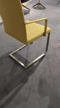 Venjakob Stuhlsets|6er Set Stuhl A258 Stoff Rom Schilf Gelb Gestell Edelstahloptik