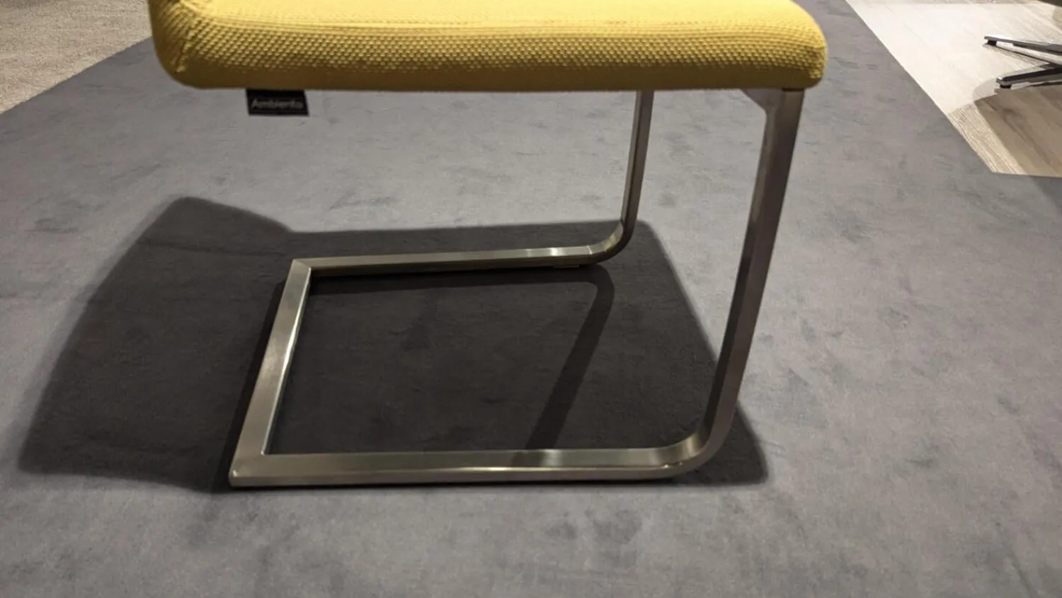 Venjakob Stuhlsets|6er Set Stuhl A258 Stoff Rom Schilf Gelb Gestell Edelstahloptik