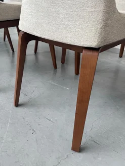 Giorgetti Stuhlsets|6er Set Stuhl Ala 52703 Stoff Tinto 6511 Avorio Beige Gestell Esche Getönt Nussbaum