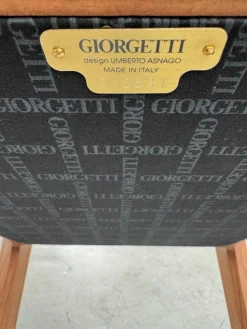 Giorgetti Stuhlsets|6er Set Stuhl Ala 52703 Stoff Tinto 6511 Avorio Beige Gestell Esche Getönt Nussbaum