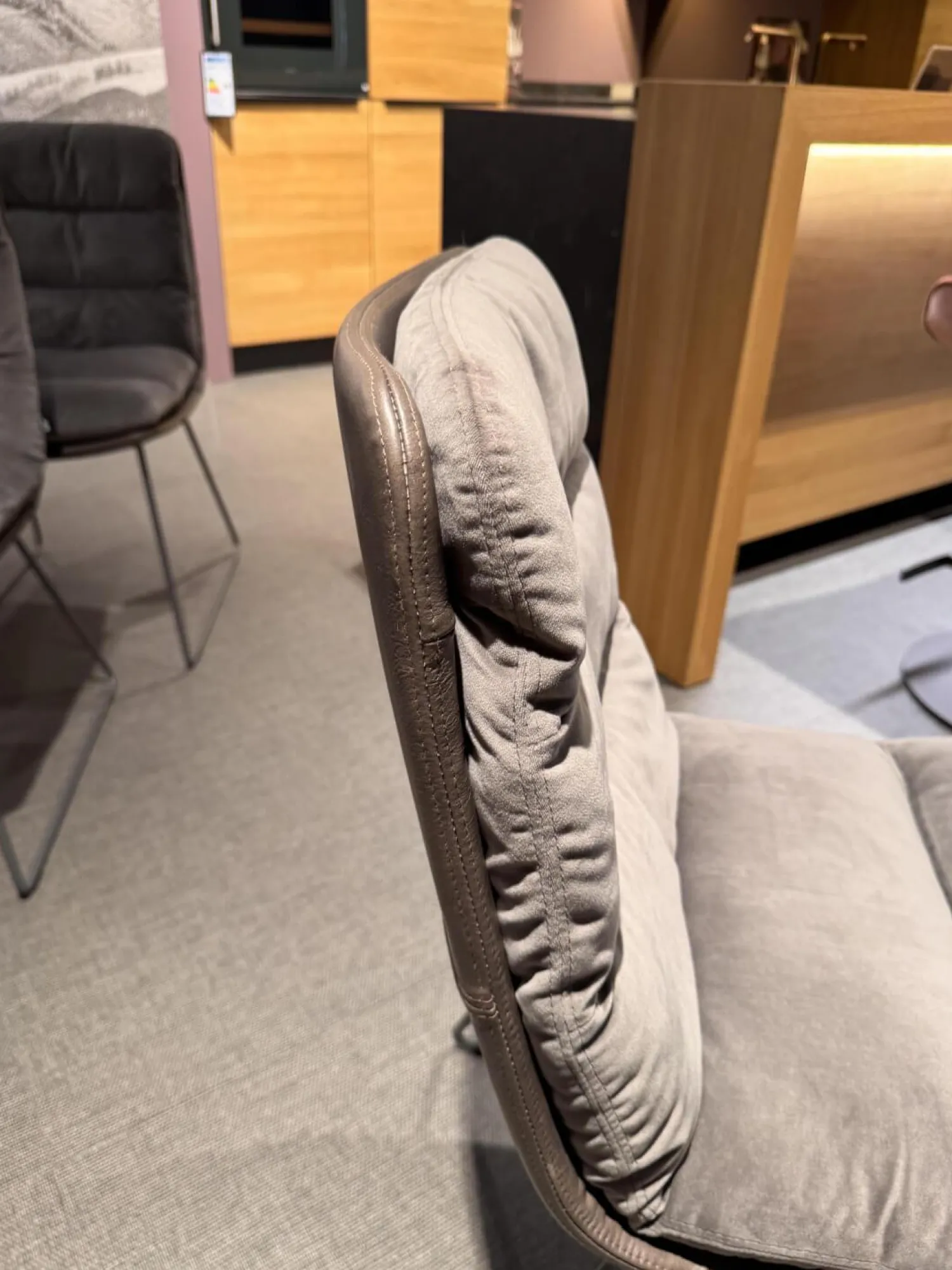 KFF Stuhlsets|6er Set Stuhl Arva Leder Dakota 6006 Grey Drahtkufengestell Metall Eisenblank Grau Lackiert