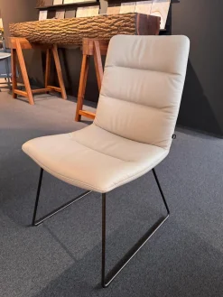 KFF Stuhlsets|6er Set Stuhl Arva Light Leder Belo Horizonte Steingrau 1651 Grau Drahtkufengestell Macadamia M11 Braun