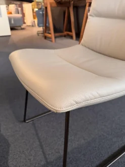 KFF Stuhlsets|6er Set Stuhl Arva Light Leder Belo Horizonte Steingrau 1651 Grau Drahtkufengestell Macadamia M11 Braun