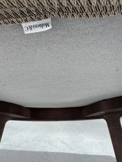 Molteni & C Stuhlsets|6er Set Stuhl Chelsea Stoff Wizard W33Q3 Grau Braun Gestell Massivholz Eucalyptus Gebeizt