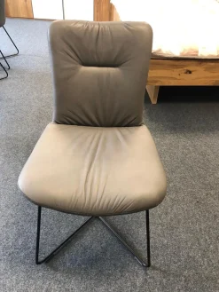 Wöstmann Stuhlsets|6er Set Stuhl Craft 1 Leder Cashmere Nightgray 60102 Grau Rücken Stoff Masada 11905 Anthrazit Gestell Metall Schwarz Strukturgepulvert