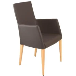 Lavida Stuhlsets|6er Set Stuhl Diverso Leder Toledo Bruin Braun Gestell Vierfuß Eiche Lackiert