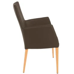 Lavida Stuhlsets|6er Set Stuhl Diverso Leder Toledo Bruin Braun Gestell Vierfuß Eiche Lackiert